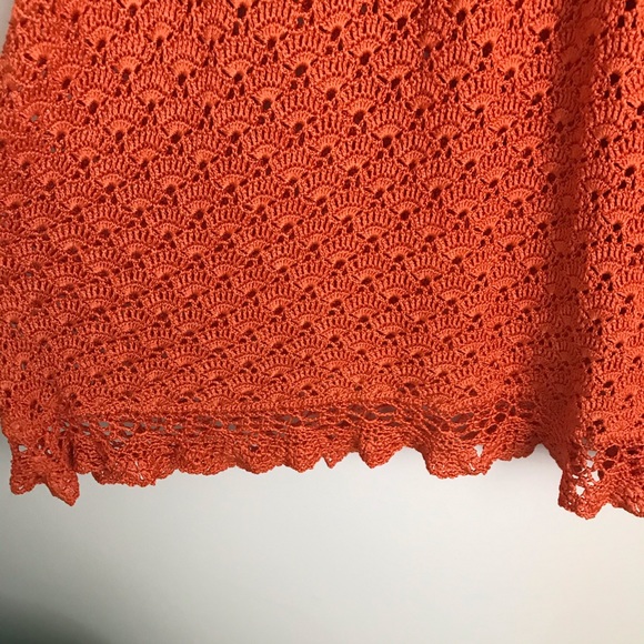 Handmade Orange Crocheted Dress - Picture 3 of 5